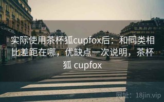 实际使用茶杯狐cupfox后：和同类相比差距在哪，优缺点一次说明，茶杯狐 cupfox