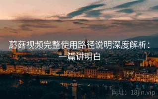 蘑菇视频完整使用路径说明深度解析：一篇讲明白