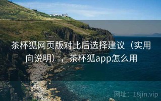 茶杯狐网页版对比后选择建议（实用向说明），茶杯狐app怎么用
