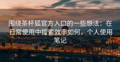 围绕茶杯狐官方入口的一些想法：在日常使用中搜索效率如何，个人使用笔记